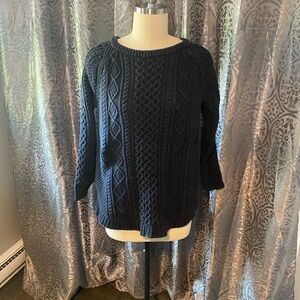 LLBean: Siganture Women's Black Cable Knit Sweater